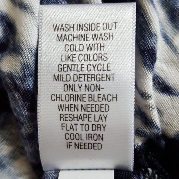 Vera Wang ¾ Sleeve Top Size Petite Small Blue & White - Picture 6 of 7